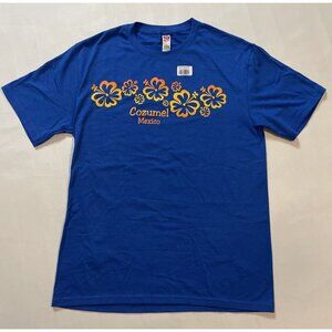 Cozumel Mexico T Shirt Womens Medium Short Sleeve Tee Blue Graphic Comfort NEW